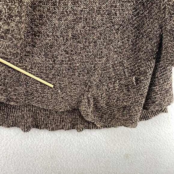 EILEEN FISHER Cardigan L Linen Marled Duster Open Front Long Sleeve Brown - Picture 10 of 14
